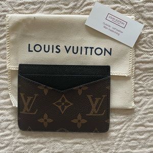 Authentic Louis Vuitton Neo Card Holder Macassar Canvas